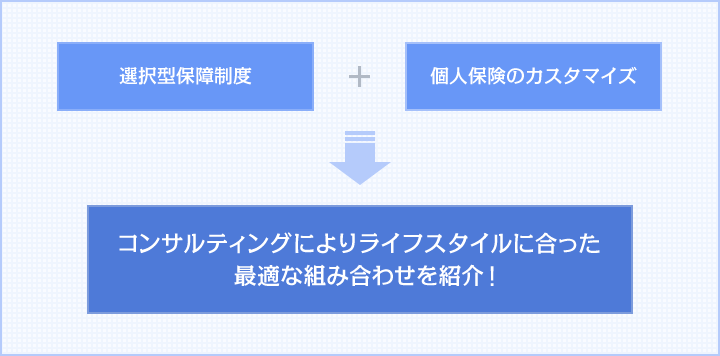 選択型保障制度と個人のニーズを組み合わせた、従業員向け保険コンサルティングサービス